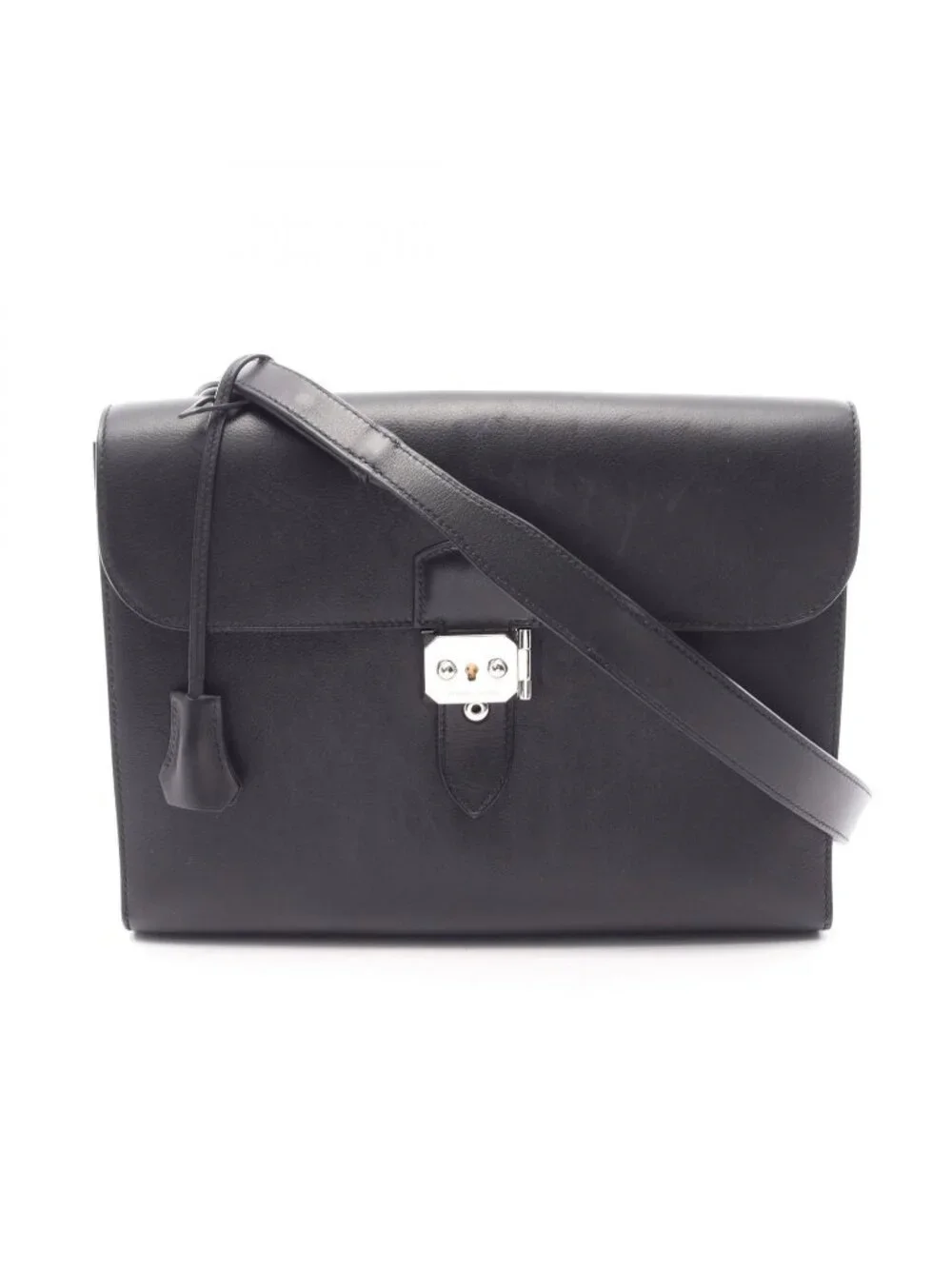 Hermes Shoulder Bag Sac A Depeches 29 Black Leather